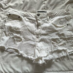 White Aeropostal Distressed Denim Shorts Sz 14
